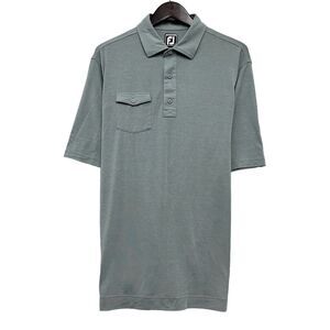 Footjoy FJ Mens Golf Pocket Polo Sage Green Polyester/Spandex Sz XL Athletic Fit